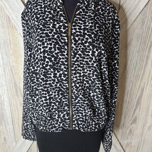 Black & White Zip-Front Women's Jacket